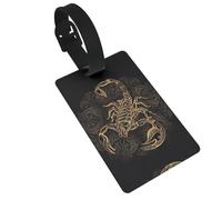 Gold Scorpion Print Luggage Tag Durable PVC ID Label for Suitcases, Handbags & Backpacks Secure Travel Identifier