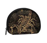 Gold Scorpion Prints Coin Purse for Women Cute Small Change Wallet Mini Coin Purses Pouch with Zipper