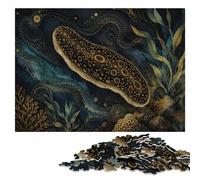 Gold Sea Slug on Dark Background Jigsaw Puzzle for Adults, 1000 Pieces | Adult Puzzle - solo or shared puzzle time on weekends.