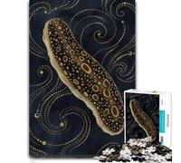 Gold Sea Slug on Dark Background Jigsaw Puzzle for Adults, 1000 Pieces | Piece-by-piece progress: less screen time at home alone or together.