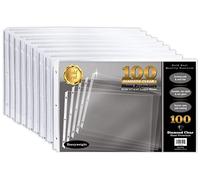 GOLD SEAL 100 Pack 11x17 Inch Heavyweight Diamond Clear Sheet Protectors, Side Loading, Ledger Sheet Protectors,3-Hole Punched