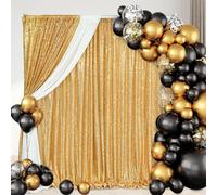 Gold Sequin Backdrop Curtain Decor: 10ftx10ft Curtain Backdrop Drapes Photo Background for Party Birthday Decorations