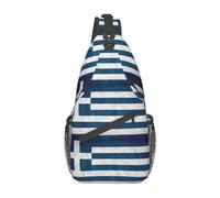 Gold Sequin Glossy Stylish Oblique Chest Backpack Leisure Backpack Small Bag for Travel Work Casual, Flag of Greece, Rozmiar uniwersalny