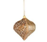 Gold Sequin Onion Bauble 10.5cm - Christmas Tree Hanging Decorations Festive Decorative Ornaments Fairy Tale Themed Xmas Tree Pendant