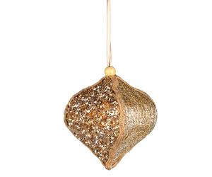 Gold Sequin Onion Bauble 10.5cm - Christmas Tree Hanging Decorations Festive Decorative Ornaments Fairy Tale Themed Xmas Tree Pendant