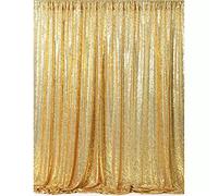 Gold Sequin Photography Backdrop Curtains 8FTx8FT 1 Panel Sparkly Background Drapes for Party Birthday Wedding Decor