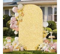 Gold Sequin Spandex Arch Backdrop Cover 6.6Ft Balloon Arch Cover Party Arch Backdrop Stand Covers for Baby Shower Bridal Wedding Party Photography Background Decoration