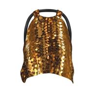 Gold Sequin Sparkle Baby Car Seat Canopy Cover, Multi Use Breathable Nursing Breastfeeding Covers for Mom Soft Stroller Sun Shade Newborn Shower Gift