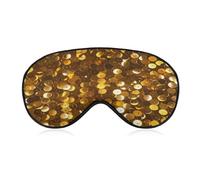Gold Sequin Sparkle Eye Mask, Adjustable Strip, Blocks Light Sleep Mask, Sleep Eye Mask for Night Sleeping Travel Nap 8.1 * 4.1 Inches