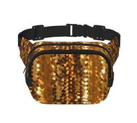Gold Sequin Sparkle Fanny Pack Adjustable Crossbody Bag Large Waist Bag Travel Belt Bag Unisex Bum Bag