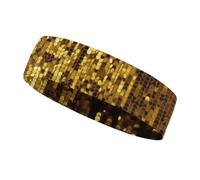 Gold Sequin Sparkle Headbands for Women & Men Sports Headband, Fits All Head Sizes, Ultra Absorbent & Non-Slip Sweatband for Running, Yoga, Gym