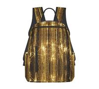 Gold Sequin Sparkle Lightweight Backpack - The Perfect Companion For Your Casual Adventures