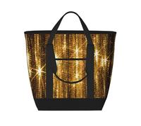 Gold Sequin Sparkle,Lunch Bags Large Capacity Insulated Tote Bag For Women Men Work Picnic Travel