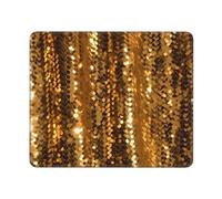 Gold Sequin Sparkle Mouse Pads Custom Design, Waterproof Gaming Mousepad Washable Computer Mousepads with Non-Slip Rubber Base Square Mouse Mat for Laptop Office Home 10 x 12 inch
