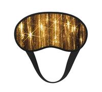Gold Sequin Sparkle Print Blackout Sleep Mask - Side Sleeper Eye Cover, Soft Comfort, Perfect for Travel, Meditation