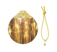 Gold Sequin Sparkle Print Christmas Metal buckle Glass round pendant Ornaments, 2025 Xmas Tree Decoration