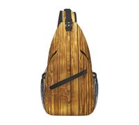 Gold Sequin Sparkle Print Crossbody Sling Backpack Sling Bag Travel Hiking Chest Bag | Lightweight Foldable Crossbody Bag