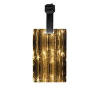 Gold Sequin Sparkle Print Luggage Tag with Full Back Privacy Cover - ID Label for Suitcases, Handbags, and Backpacks
