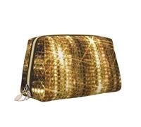Gold Sequin Sparkle Print Makeup Bag Portable Versatile Toiletry Bag Large Capacity Cosmetic Bag for Women