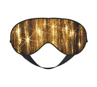 Gold Sequin Sparkle Print Soft Eye Mask – Elastic Nighttime Shade, Light-Proof Blindfolds for Plane, Yoga, Travel