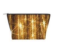 Gold Sequin Sparkle Print Women's Makeup Bag Daily Commute Cosmetics Storage Pouch Beach Travel Fashion Toothbrush Bag