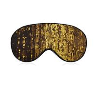 Gold Sequin Sparkle Sleep Mask with Adjustable Strap, Breathable Sleep Masks for Women Men, Soft Eye Mask for Side Sleepers, Travel, Office Nap, Airplane & Blocking Light