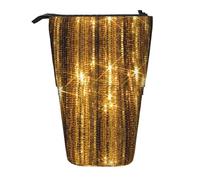 Gold Sequin Sparkle Vertical Retractable Pencil Case Stationery Box Adult Office Organizer Box