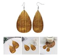 Gold Sequin Sparkleprint Leather Earring Stylish Waterdrop Shaped Dangle Earrings With Double Sided Print, Pvc Leather 925 Silver Plated Hooks For Womenâ€™s Fashion Holiday Party Gift