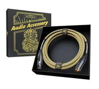 Gold Series Star Quad XLR Cables 10ft「Gold Plated Neutrik Connectors」 Handmade Microphone Cable with Kevlar-Reinforced Nylon Braided, 100% Coverage OFC Braided and Al-Foil Shield