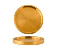 Gold Serving Tray with Handles, Stainless Steel Dish Double-layer Thickened Round Serving Platters for Hot Pot/Barbecue/Dessert/Commercial Home Kitchen Use Polished Finish Easy Clean(26cm)