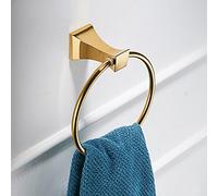 Gold Set Toilet Bursh Holder Gold Polished Towel Ring Bath Corner Shelf Wall Mount Bathroom Products Hook towel rack As shown (Glass Shelf As shown)
