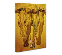 Gold Shade Of Skulls Canvas Print | Gallery Wrapped 30mm Frame Wall Art | 24x16 inches | Ready to Hang | Modern Skull Picture | Living Room Bedroom Lounge Office