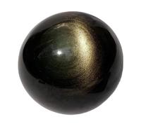 Gold Sheen Obsidian Crystal Ball Sphere with Stand Obsidian Sphere for, Witchcraft, Home Decorations, Prosperity Protection,30mm