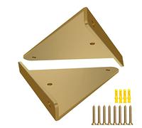 Gold Shelf Bracket Heavy Duty Triangle Shelf Supports Metal Iron Bracket Wall Mounted Hidden Brackets Shelves, for Home Office Storehouse, 2 Pcs