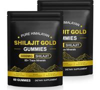 Gold Shilajit Gummies for Men & Women, Shilajit Pure Himalayan Gummy 3000mg, Energy & Boost Immune Support, Enhances Focus, Gluten Free & Vegan (120 Gummies)
