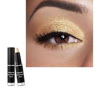 Gold Shimmer Eyeshadow Stick, Champagne Gold Metallic Cream Eye Shadow Crayon, Light Golden Brightener Pen Pearlescent Glitter Pencil, Smooth for Eyes Makeup