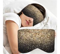 Gold Shimmer Sequin, Sleep Mask for Home Travel, Full Eye Covers Light Blocking Eye Mask Sleep Eye and Ear Muffs