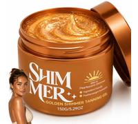 Gold Shimmer Tanning Gel, Tanning Accelerator for Outdoor Sun and Sunbeds | Bronze Tanning Accelerator Gel with Carrot & Coconut Oil | Shimmer Tanning Lotion for Natural Glow | Non-Greasy, 150g