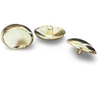 Gold Shiny Slightly Curved Metal Buttons with Eyelet 15 mm, 17 mm, 20 mm or 22 mm (Pack of 10) (22 mm)