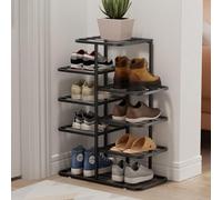 Gold Shoe Rack, 3-10 Tier Narrow Vertical Metal Tower, Adjustable Shelves Double Row Large Capacity Storage Rack For Entryway Closet, Space Saving Organizer For Home, Hallway, Dorm White 7tier