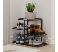 Gold Shoe Rack, 3-10 Tier Vertical Narrow Metal Shelf with Adjustable Shelves, Large Capacity Double Row Storage Tower for Entryway and Closet