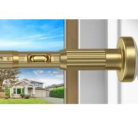 Gold Shower Curtain Pole 104-262cm No Drilling Extra Long Tension Rods Extendable Curtain Poles For Clothes Tension Curtain Rod For Curtains,Windows,Bathroom,1pcs
