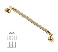 Gold Shower Grab Bar w/Anti-Slip Knurled Grip 32 Inch, Zepolu Wall Mounted Stainless Steel Bath Grab Bar,Safety Balanced Handrail, Handicap Injury Elderly Senior Assist Support Textured Handle