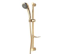 Gold Shower Kit with 6 Function Handset, 1.5m Metal Shower Hose & Riser Rail