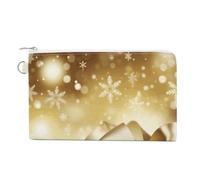 Gold Silk Christmas Coin Purse with Zipper Coin Wallet Coin Pouch Canvas Change Purse Pouch Zero Wallet Coin Bag
