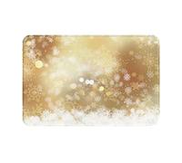 Gold Silk Christmas Door Mat Indoor Outdoor Welcome Mats Non Slip Doormat for Entryway Rug 16" x 24" Floor Mat for Front Porch Rug Carpet for Laundry Bathroom Bedroom