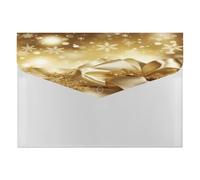 Gold Silk Christmas File Folder with Snap&6 Pockets Reusable File Organizer Portable Document Paper Bill Receipt Organizer Plastic Envelopes for Office College Letter Size