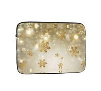 Gold silk christmas Patterned 10 inch computer bag, portable computer storage bag, suitable for business trips and commuting