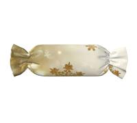 Gold Silk Christmas Print Candy Pillow Cylindrical Comfort Roll Pillow Travel Neck Pillow Suitable For Head Neck And Back Support