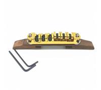 Gold/Silver/Black Optional Archtop Jazz Guitar Roller Saddles Tune-O-Matic Bridge Rosewood Base with Wrench(Gold)